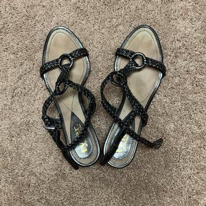 Gun Metal Gray Richard Tyler Strappy Low Heel - image 1